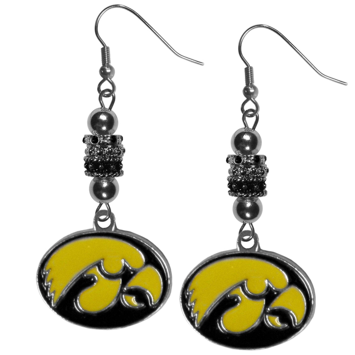 Iowa Hawkeyes Euro Bead Earrings - Flyclothing LLC