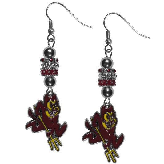 Arizona St. Sun Devils Euro Bead Earrings - Flyclothing LLC