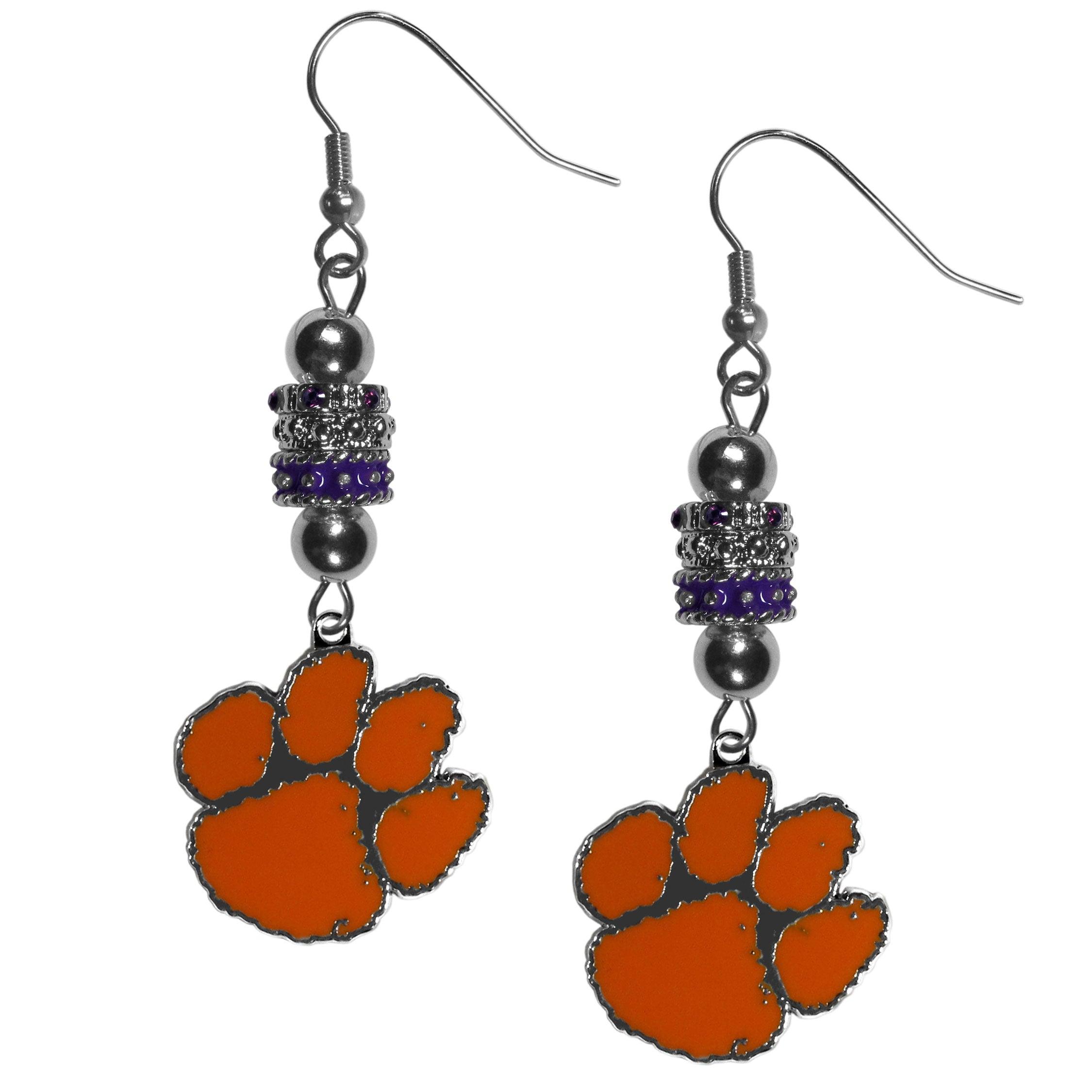 Clemson Tigers Euro Bead Earrings - Flyclothing LLC