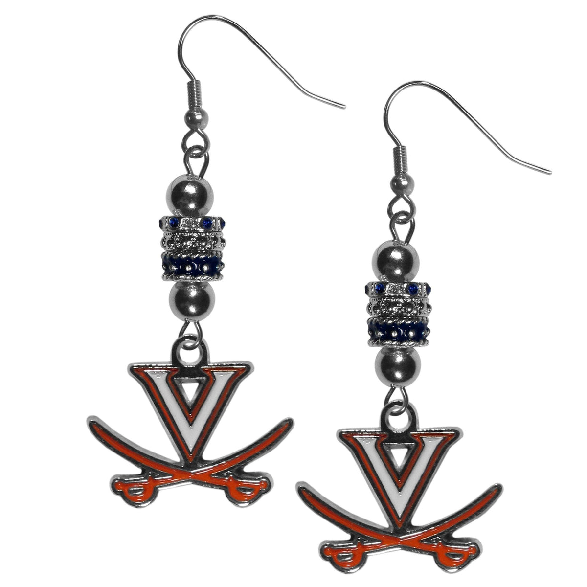 Virginia Cavaliers Euro Bead Earrings - Flyclothing LLC