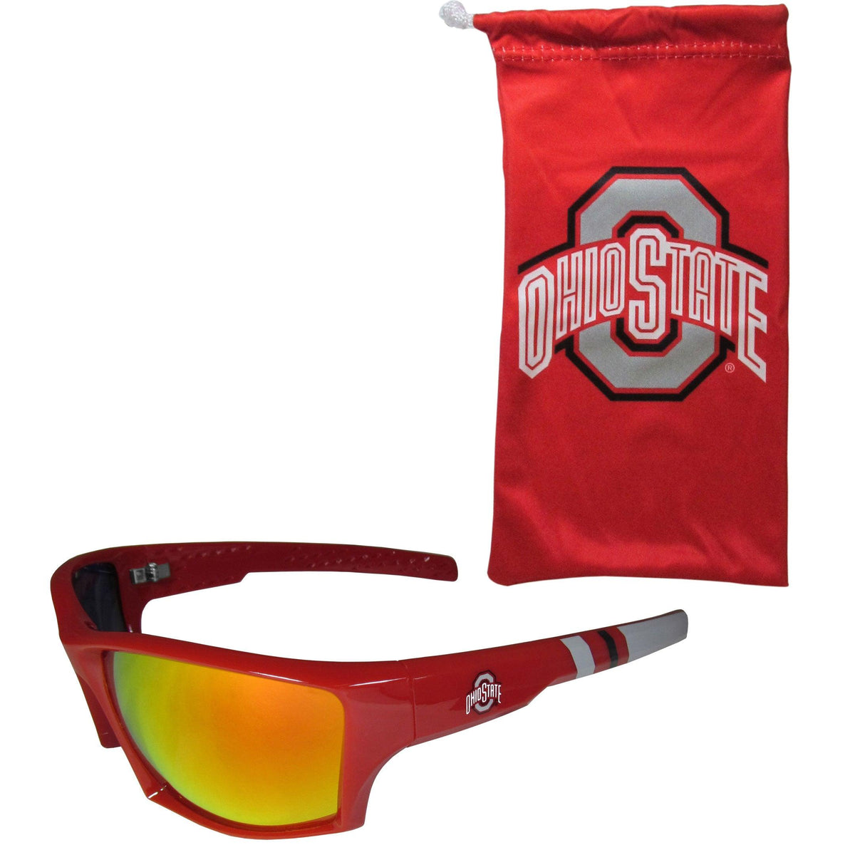 Ohio St. Buckeyes Edge Wrap Sunglass and Bag Set - Siskiyou Buckle