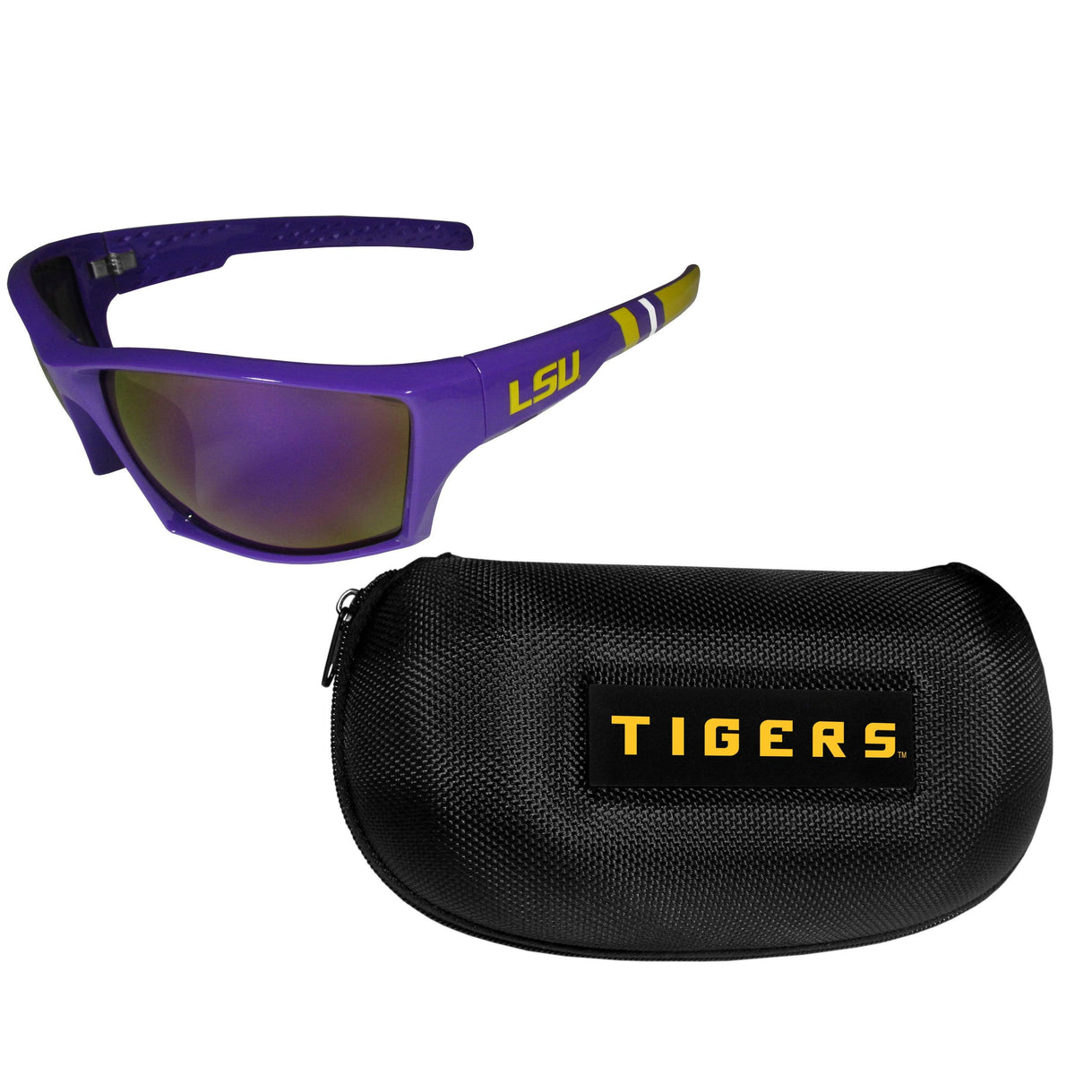 LSU Tigers Edge Wrap Sunglass and Case Set - Flyclothing LLC