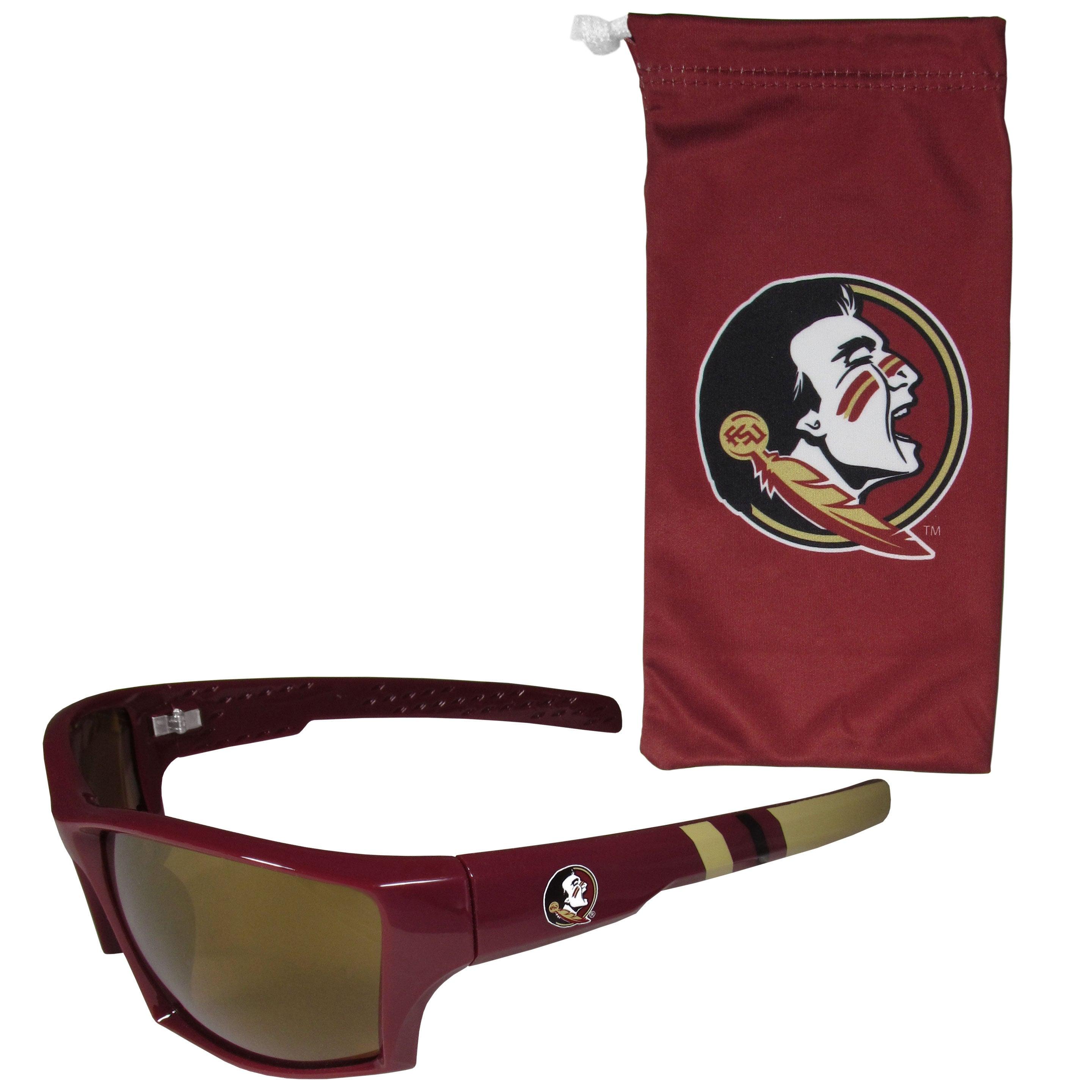 Florida St. Seminoles Edge Wrap Sunglass and Bag Set - Flyclothing LLC