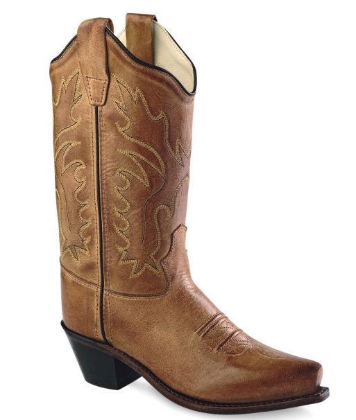 Old West Tan Childrens Snip Toe Fashion Boots - Old West