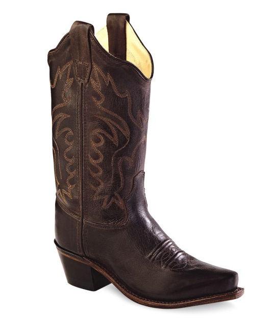 Old West Brown Childrens Snip Toe Fashion Boots - Old West