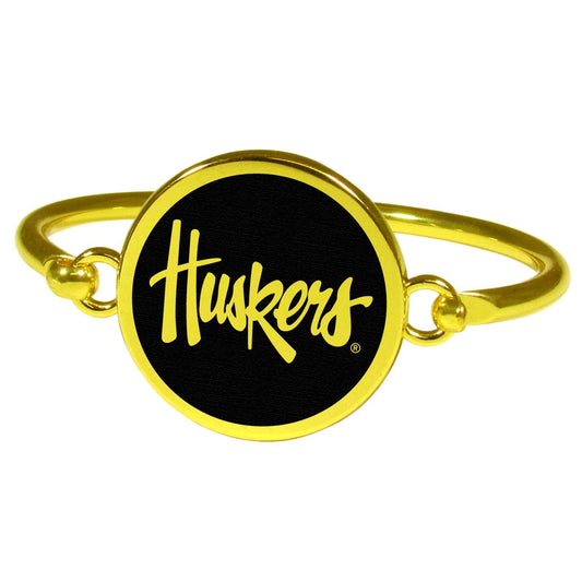 Nebraska Cornhuskers Gold Tone Bangle Bracelet - Flyclothing LLC