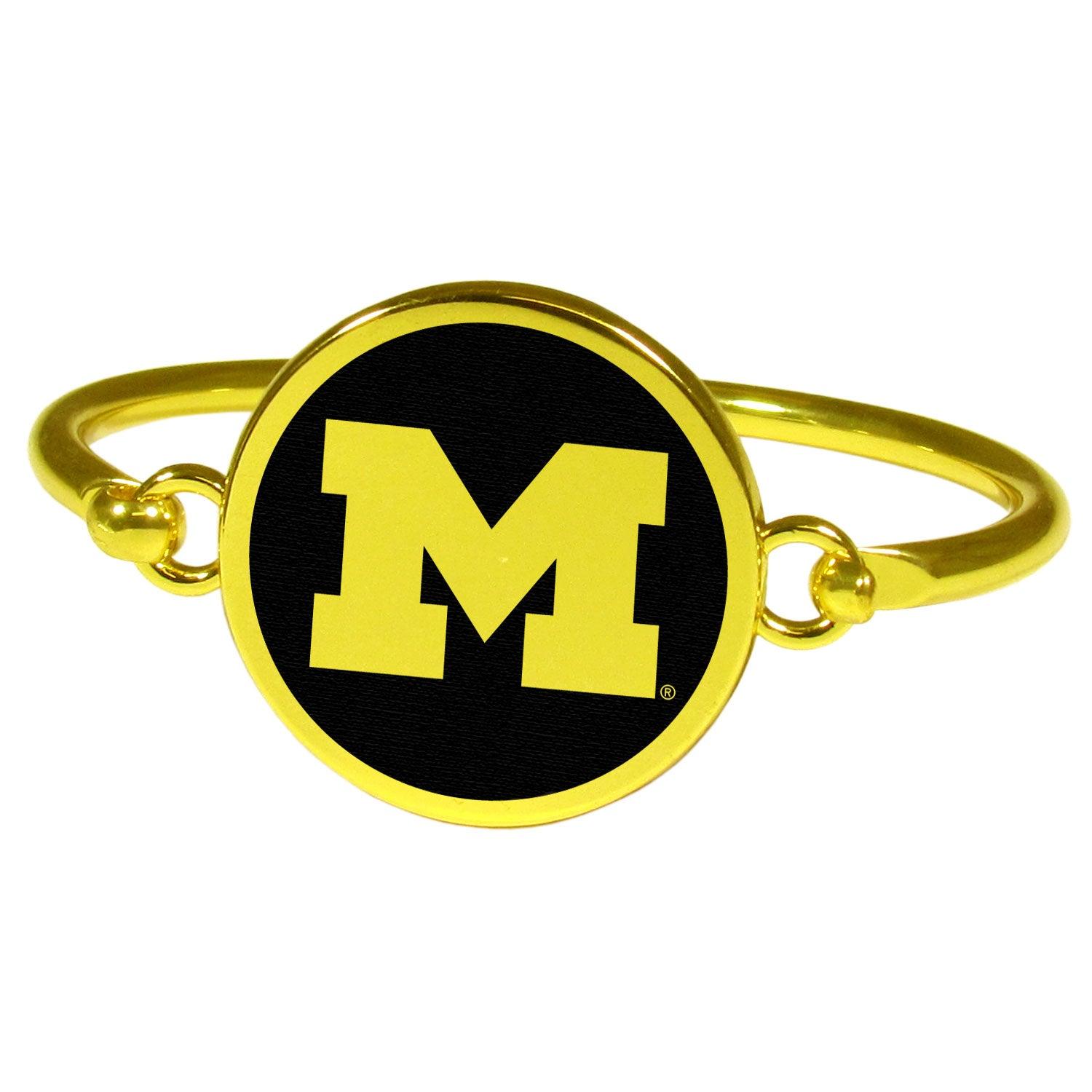 Michigan Wolverines Gold Tone Bangle Bracelet - Siskiyou Buckle