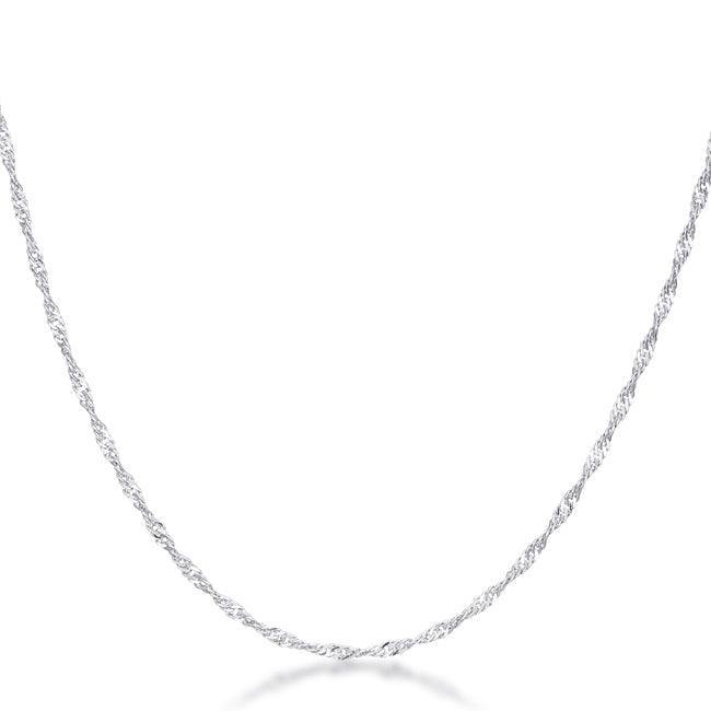 16 Inch Silver Twisted Chain - JGI