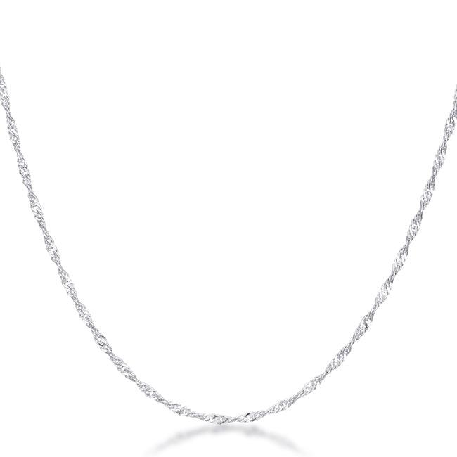 16 Inch Silver Twisted Chain - Flyclothing LLC