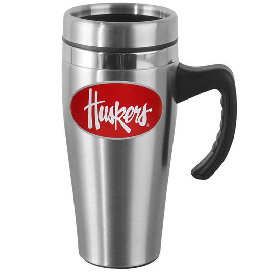 Nebraska Cornhuskers Steel Travel Mug w/Handle - Siskiyou Buckle