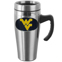 W. Virginia Mountaineers Steel Travel Mug w/Handle - Flyclothing LLC