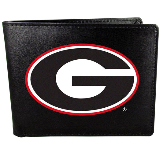 Georgia Bulldogs Leather Bi-fold Wallet, Large Logo - Flyclothing LLC