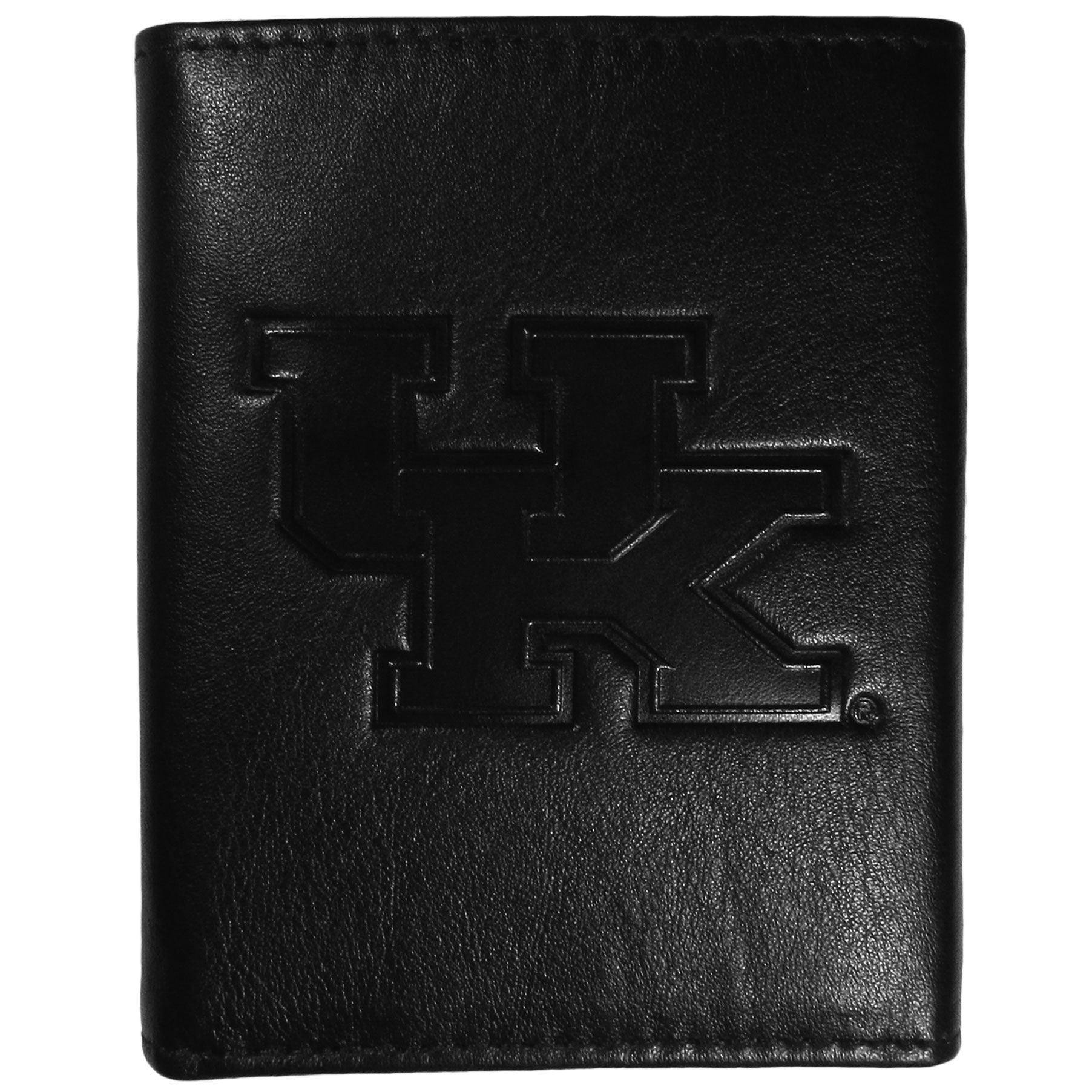 Kentucky Wildcats Embossed Leather Tri-fold Wallet - Flyclothing LLC