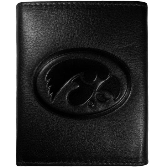 Iowa Hawkeyes Embossed Leather Tri-fold Wallet - Siskiyou Buckle