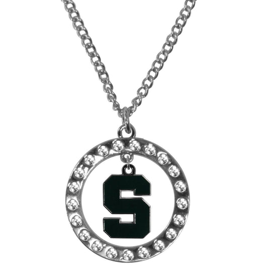 Michigan St. Spartans Rhinestone Hoop Necklaces - Flyclothing LLC