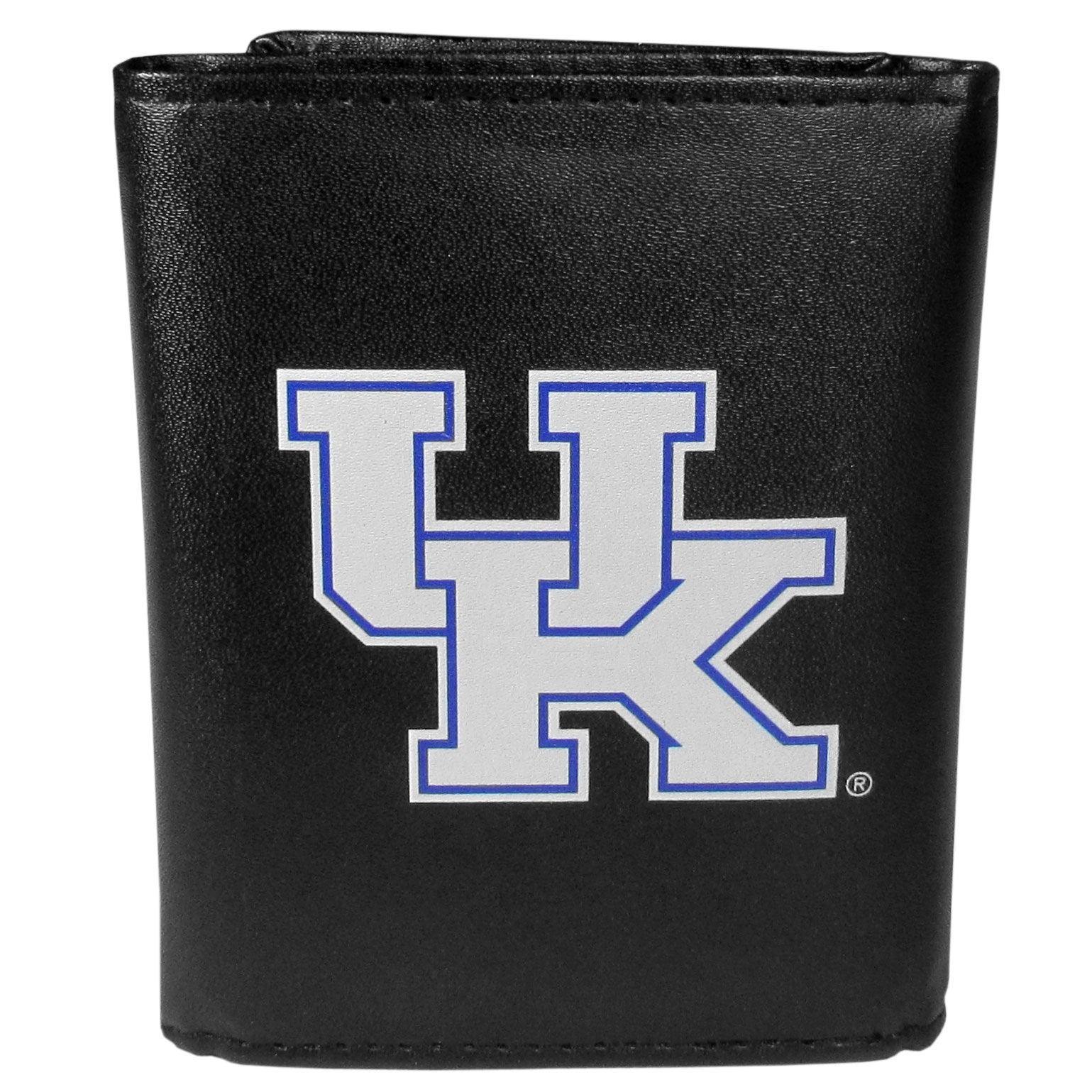 Kentucky Wildcats Leather Tri-fold Wallet, Large Logo - Flyclothing LLC