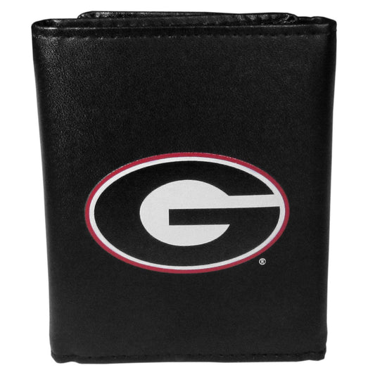 Georgia Bulldogs Leather Tri-fold Wallet, Large Logo - Flyclothing LLC