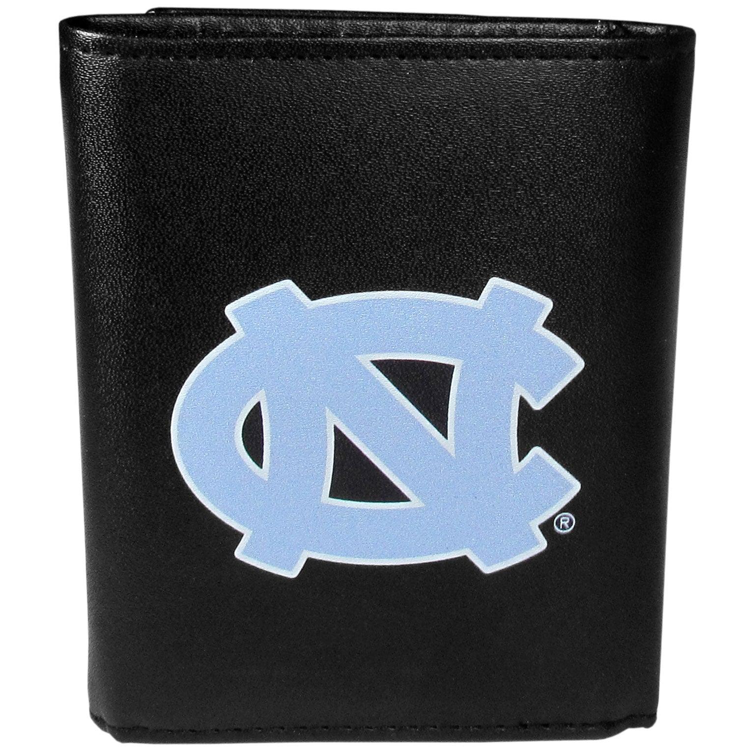 N. Carolina Tar Heels Leather Tri-fold Wallet, Large Logo - Flyclothing LLC