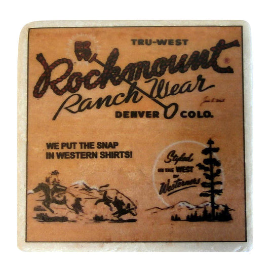 Cowboy Calf Roper Western Marble Coaster - Rockmount Clothing