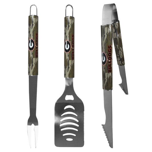 Georgia Bulldogs 3 pc BBQ Set w/Mossy Oak Camo - Flyclothing LLC