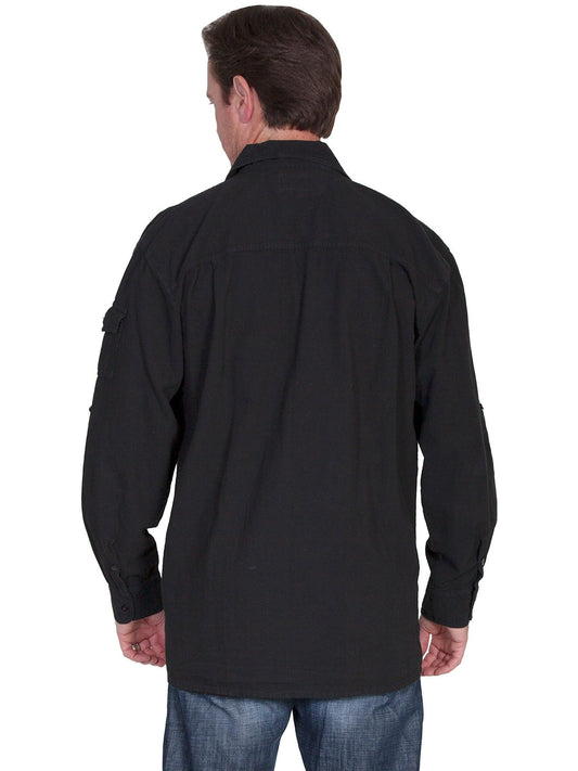 Scully BLACK MEN'S GUSSET POCKET SHIRT - Flyclothing LLC