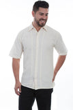 Scully IVORY S/S MEN'S CONTRAST STITCH SHIRT - Flyclothing LLC