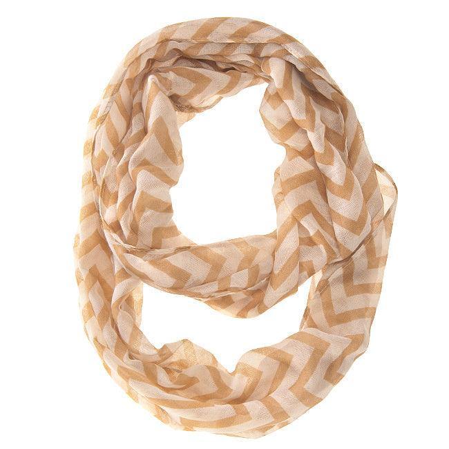 Zig Zag Camel Infinity Scarf - Flyclothing LLC