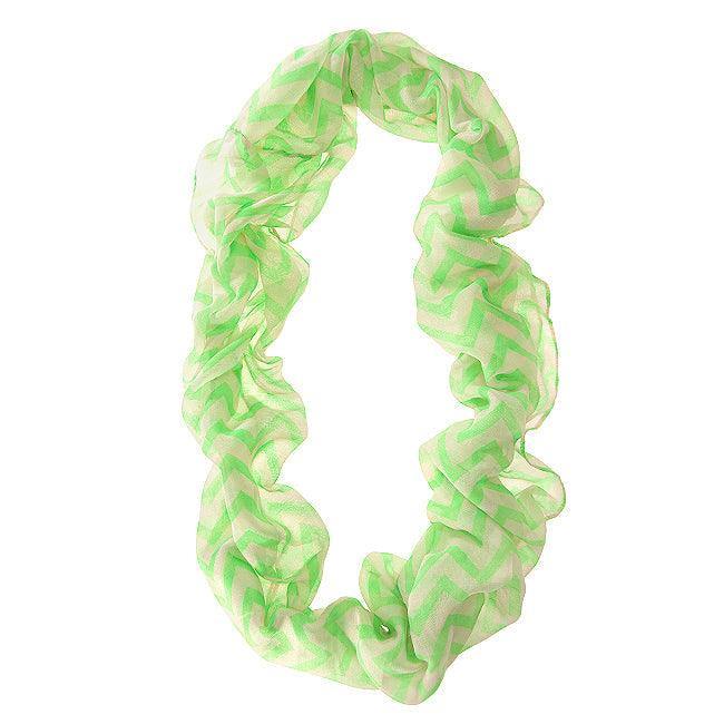 Zig Zag Neon Green Infinity Scarf - Flyclothing LLC