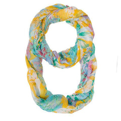 Wanda Multicolor Floral Print Infinity Scarf - Flyclothing LLC