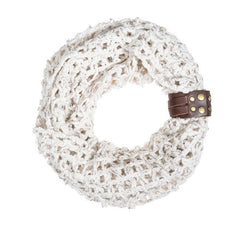 Off White Sonia Crochet Cowl Scarf - JGI