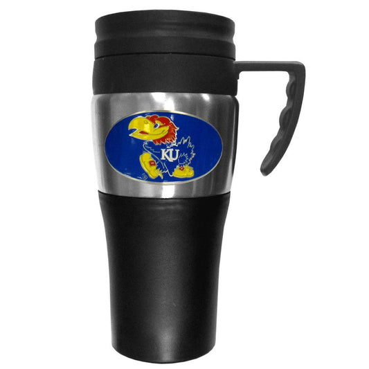 Kansas Jayhawks Steel Travel Mug w/Handle - Flyclothing LLC