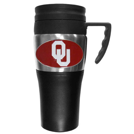 Oklahoma Sooners Steel Travel Mug w/Handle - Siskiyou Buckle