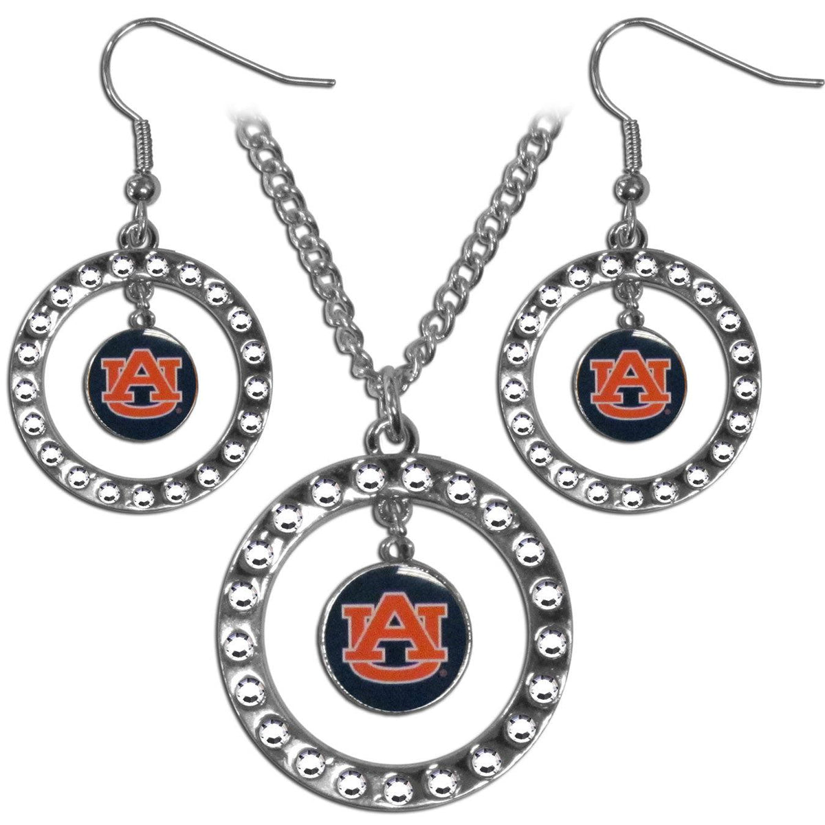 Auburn Tigers Rhinestone Hoop Jewelry Set - Flyclothing LLC