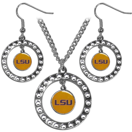 LSU Tigers Rhinestone Hoop Jewelry Set - Siskiyou Buckle