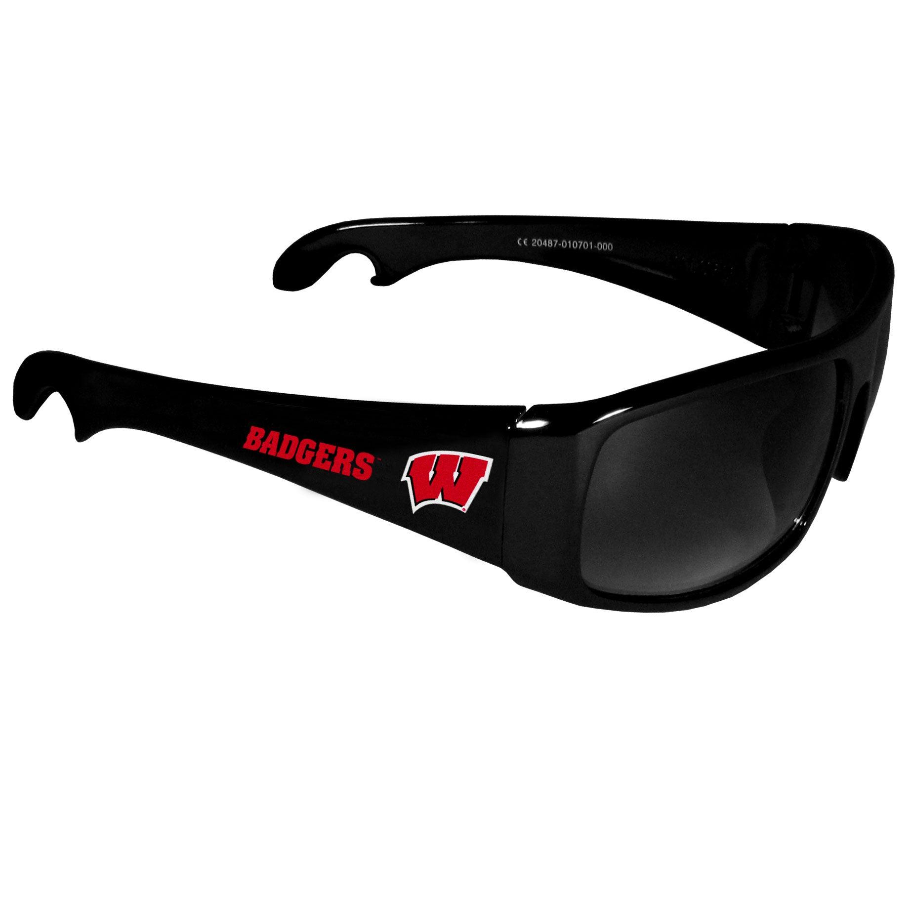 Wisconsin Badgers Wrap Bottle Opener Sunglasses - Flyclothing LLC