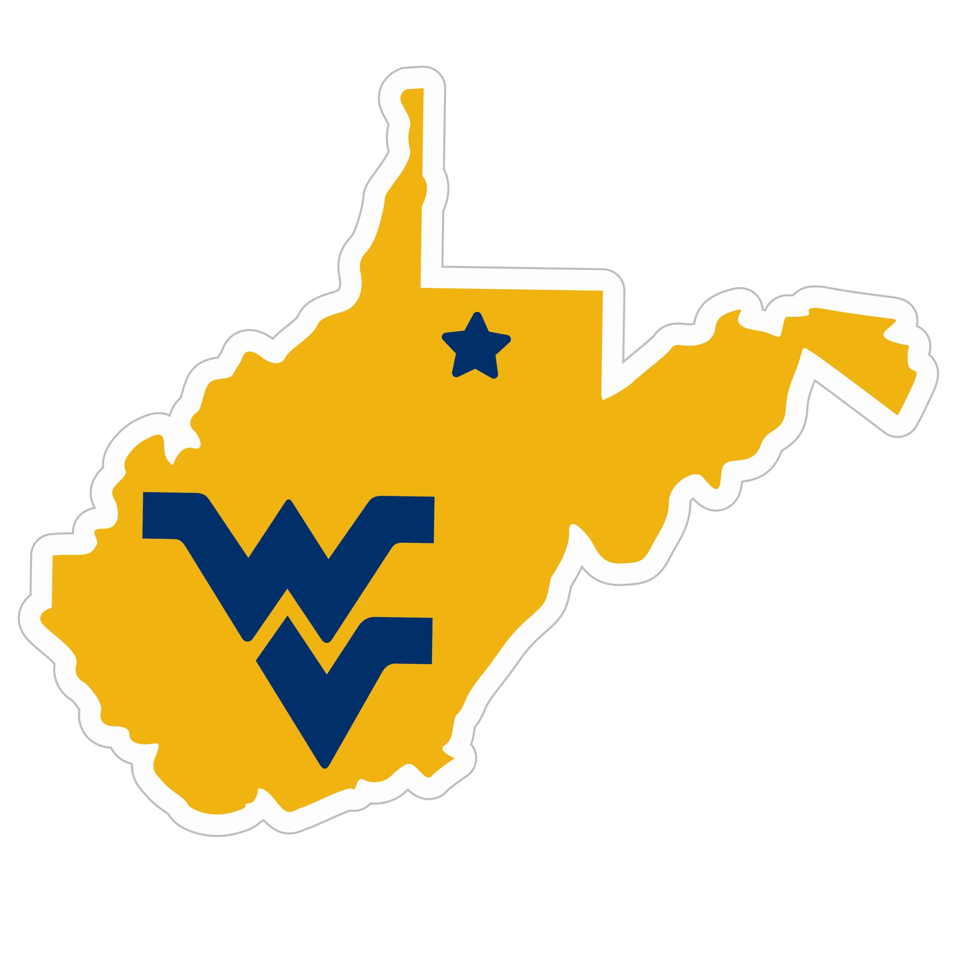 W. Virginia Mountaineers Home State 11 Inch Magnet - Flyclothing LLC