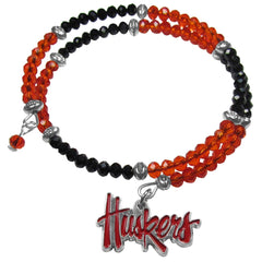 Nebraska Cornhuskers Crystal Memory Wire Bracelet - Flyclothing LLC