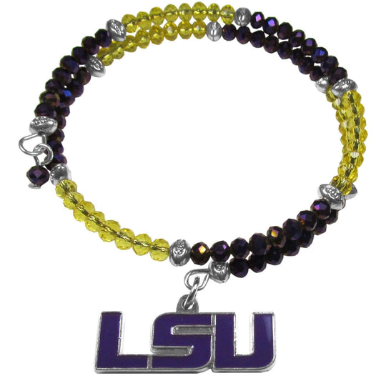 LSU Tigers Crystal Memory Wire Bracelet - Flyclothing LLC