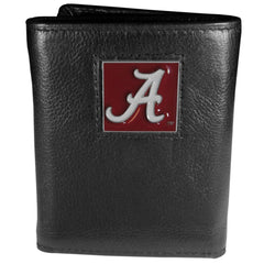Alabama Crimson Tide Deluxe Leather Tri-fold Wallet Packaged in Gift Box - Flyclothing LLC