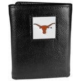 Texas Longhorns Deluxe Leather Tri-fold Wallet Packaged in Gift Box - Flyclothing LLC