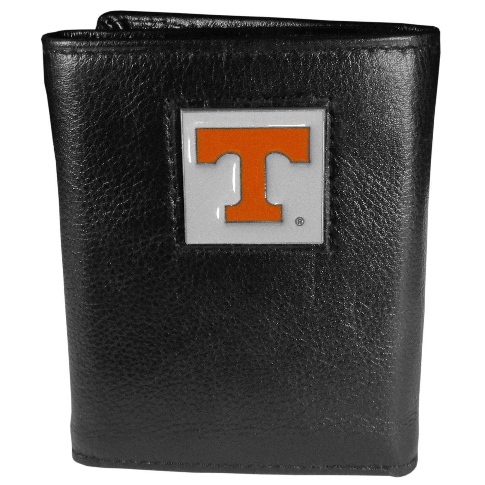 Tennessee Volunteers Deluxe Leather Tri-fold Wallet Packaged in Gift Box - Flyclothing LLC