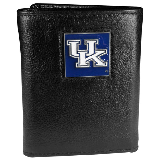 Kentucky Wildcats Deluxe Leather Tri-fold Wallet Packaged in Gift Box - Flyclothing LLC