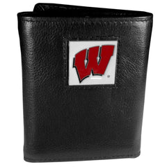 Wisconsin Badgers Deluxe Leather Tri-fold Wallet - Flyclothing LLC