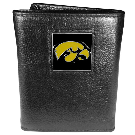 Iowa Hawkeyes Deluxe Leather Tri-fold Wallet - Flyclothing LLC