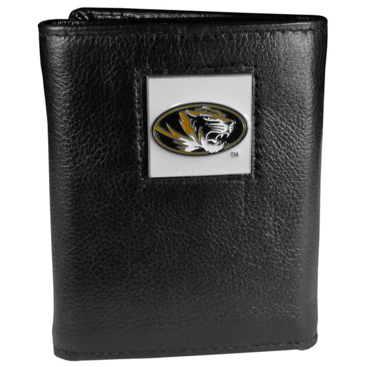 Missouri Tigers Deluxe Leather Tri-fold Wallet Packaged in Gift Box - Flyclothing LLC