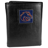 Boise St. Broncos Deluxe Leather Tri-fold Wallet Packaged in Gift Box - Flyclothing LLC