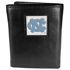 N. Carolina Tar Heels Deluxe Leather Tri-fold Wallet - Flyclothing LLC