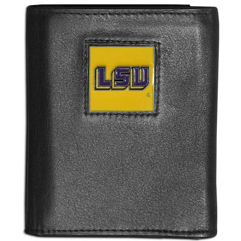 LSU Tigers Leather Tri-fold Wallet - Flyclothing LLC