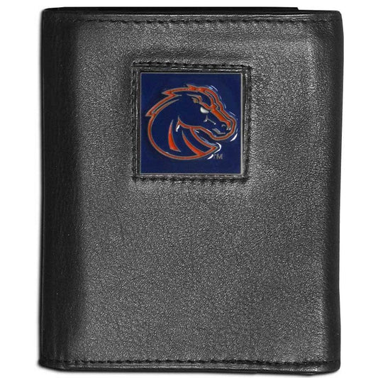 Boise St. Broncos Leather Tri-fold Wallet - Flyclothing LLC