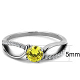 Alamode High polished (no plating) Stainless Steel Ring with AAA Grade CZ in Topaz - Alamode